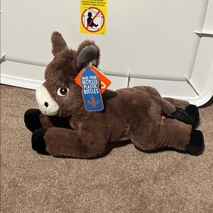 Plush Donkey Toy - Brown and Black